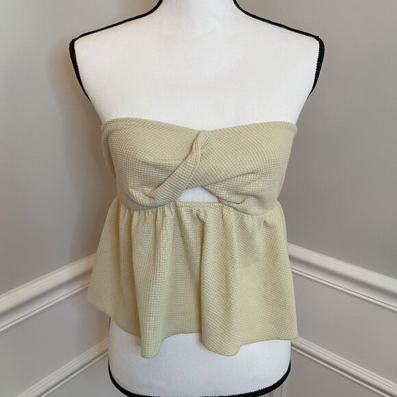 Ribbed Tube Top Flowy Cut out Size Small - Picture 1 of 7